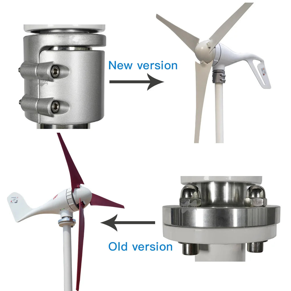 Ship From Spain 400W 12V 24V Wind Tubine Generator Horizontal Axis Mini Electric Windmill With LED Light Free 600W Controller