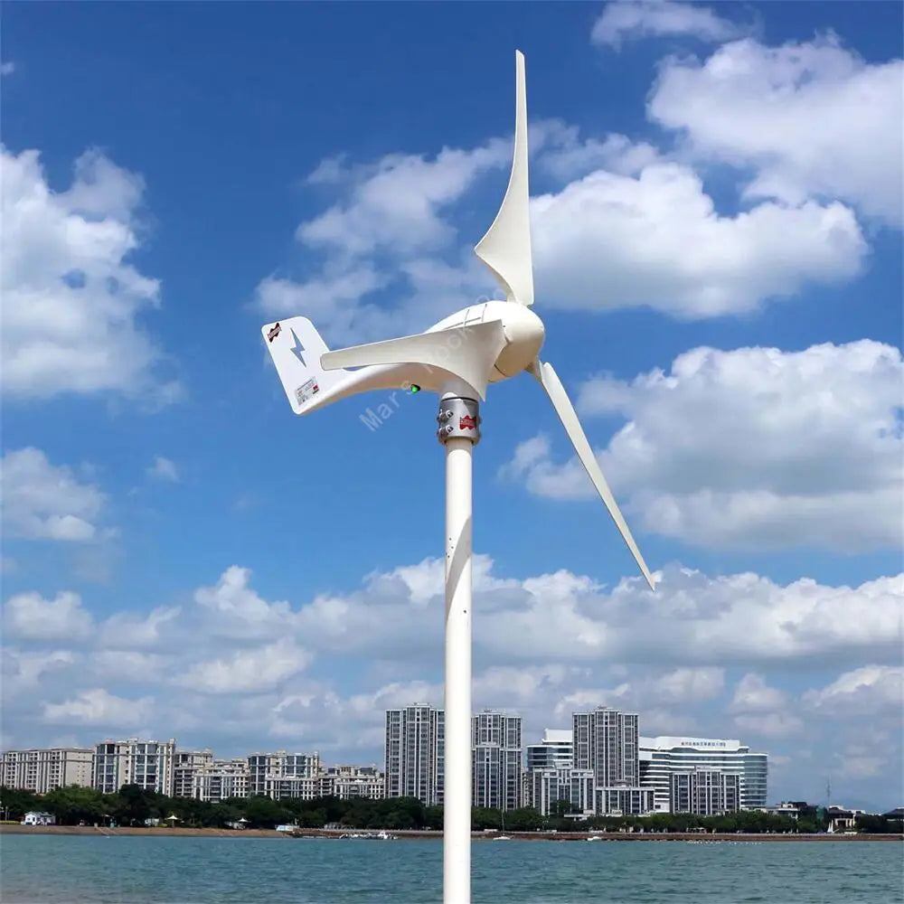 600W 12V 24V Wind Turbine Generator 3 5 Blades Residential wind Generator with Free MPPT Controller