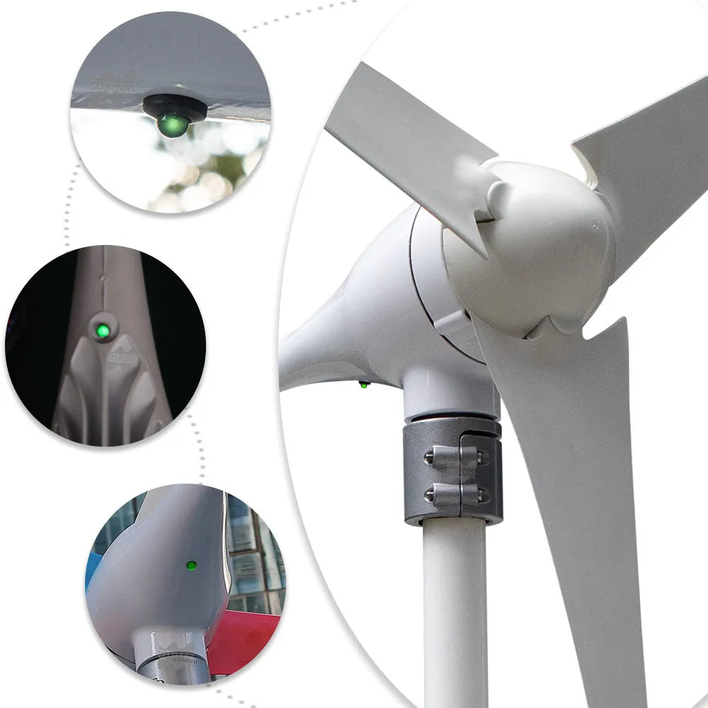 Ship From Spain 400W 12V 24V Wind Tubine Generator Horizontal Axis Mini Electric Windmill With LED Light Free 600W Controller