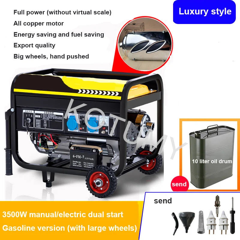 High Power Household Gasoline Generator Used For Flood Control And Disaster Relief With Manual/Electric Start Generator Set 220V