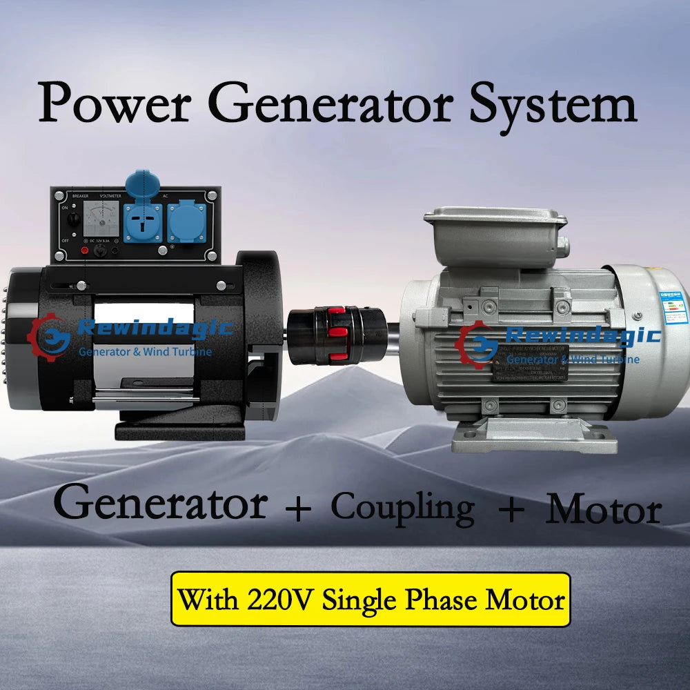 30KW 50KW 80KW 100KW 220V 1Phase Alternator 12V Permanent Magnet Generator With Circuit Breaker With 2800RPM Motor Complete Set