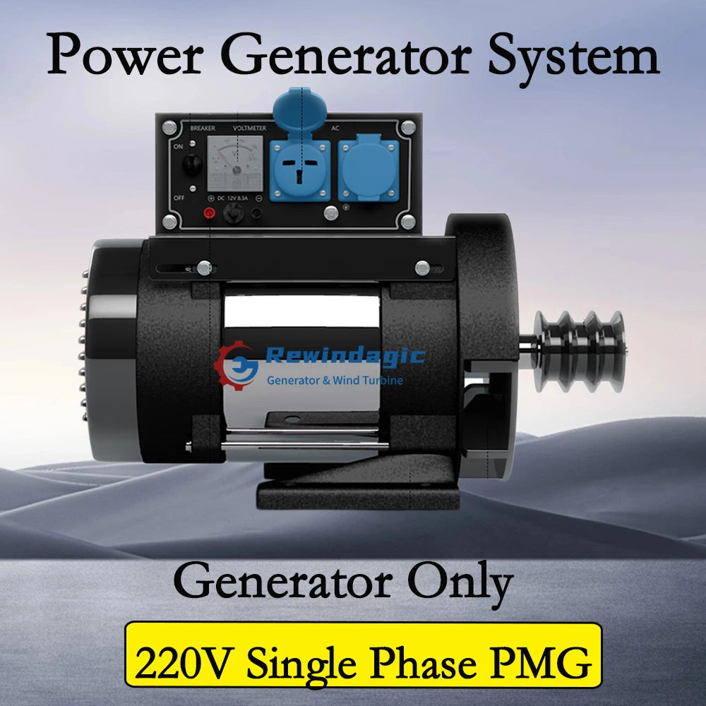 30KW 50KW 80KW 100KW 220V 1Phase Alternator 12V Permanent Magnet Generator With Circuit Breaker With 2800RPM Motor Complete Set