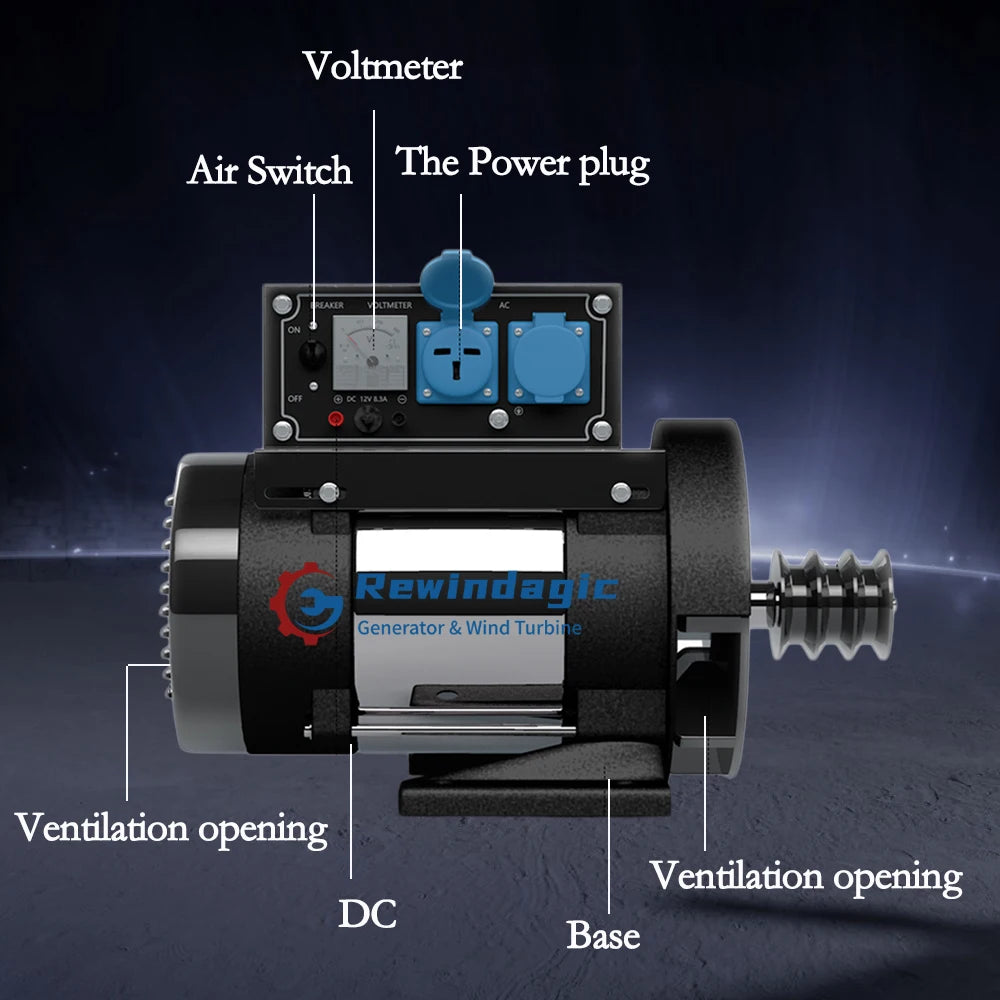 30KW 50KW 80KW 100KW 220V 1Phase Alternator 12V Permanent Magnet Generator With Circuit Breaker With 2800RPM Motor Complete Set