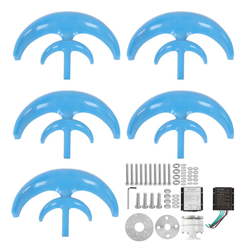 1200W Wind Turbine Kit Double Layer 5‑Blades Wind Energy Generator for Charging Blue Industrial Accessory Wind Power Generator