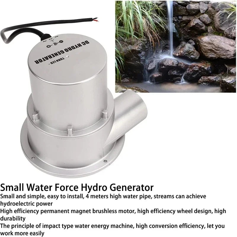 Hydraulic Generator 18V Water Flow Turbine Type Outdoor Household Small Hydroelectric Generator DC Permanent Magnet Brushless