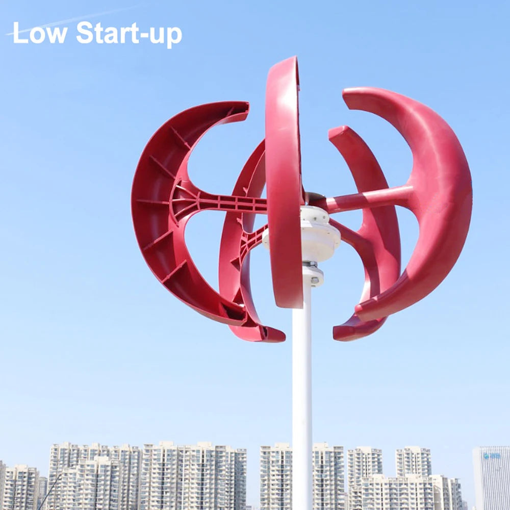 3KW 5KW 8KW 10KW Vertical Wind Power Turbine 12V 24V 48V Home Roof Wind Energy Generator 5 Blades Windmill With MPPT Controller