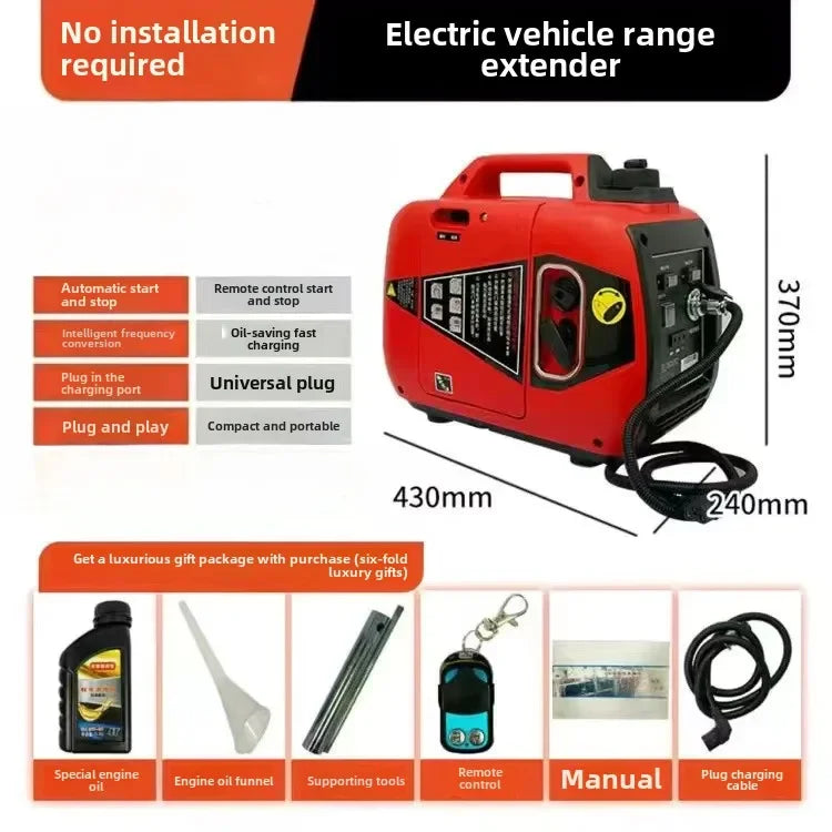 48V60v72v range extender generator electric vehicle two wheels three wheels four wheels gasoline silent portable generator