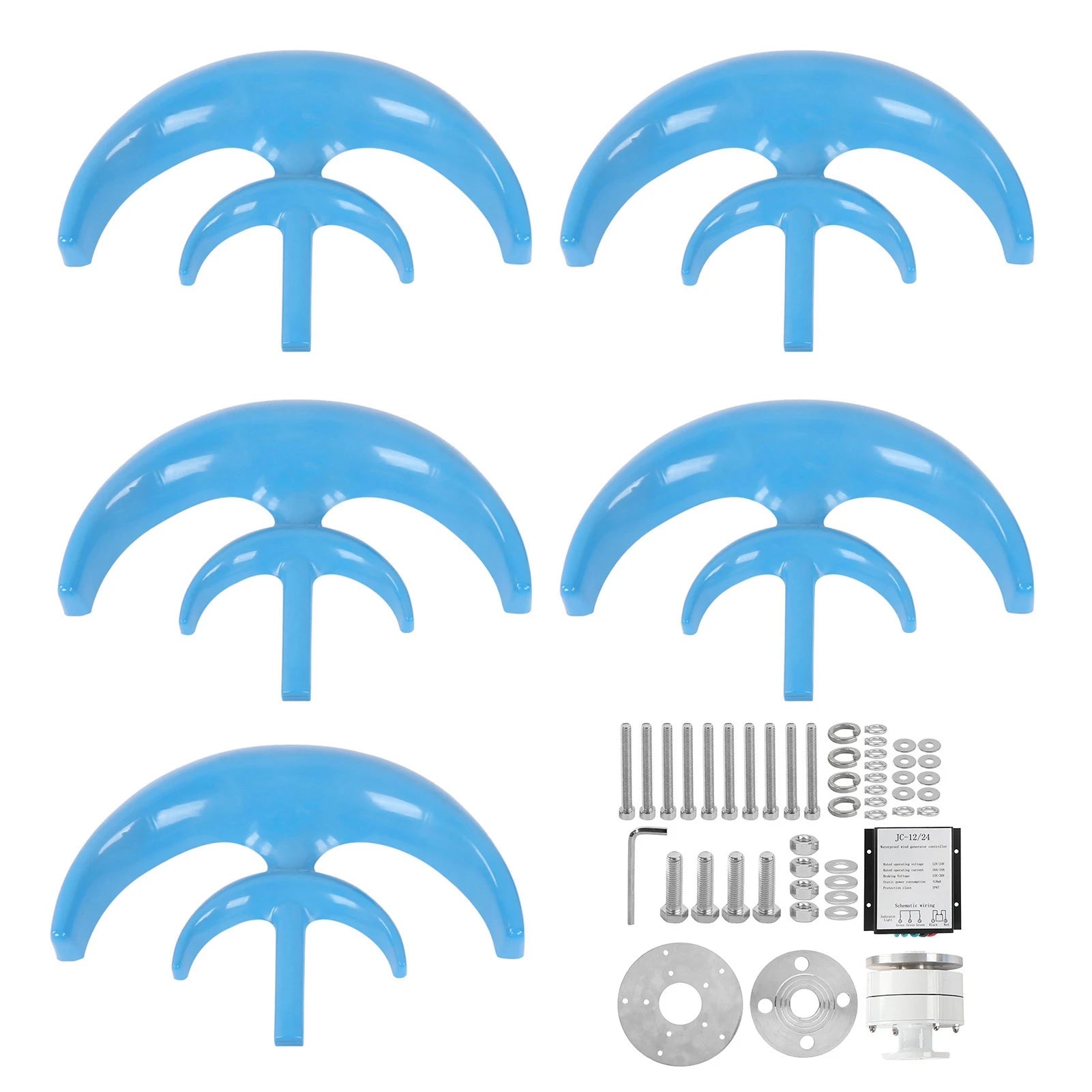 1200W Wind Turbine Kit Double Layer 5‑Blades Wind Energy Generator for Charging Blue Industrial Accessory Wind Power Generator