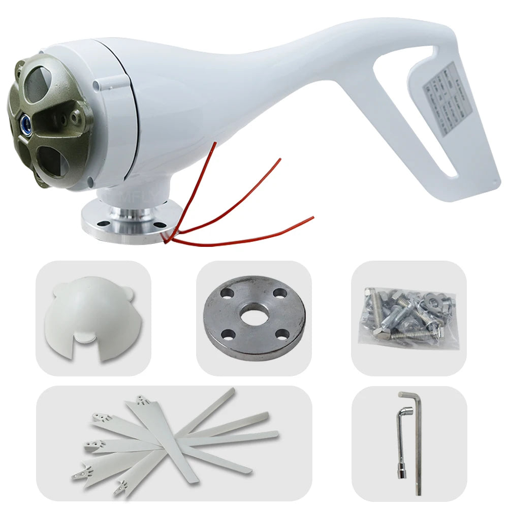 horizontal windturbine generator 24v three five blades windmill with 300w 600w wind charge controller for free