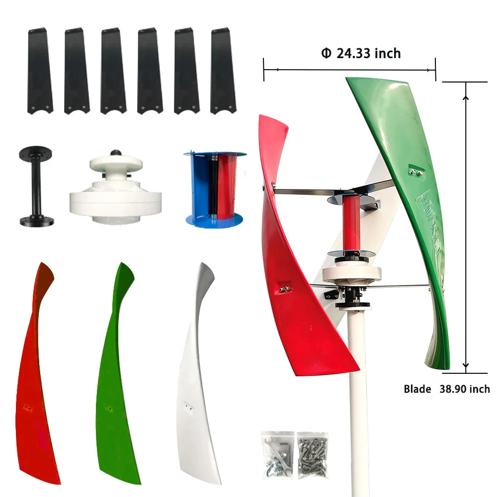 Wind Turbine Power Generator 10000W Off Grid System 12V 24V 48V Output 220V 230V 240V System For Home Complete Kit MPPT Charger