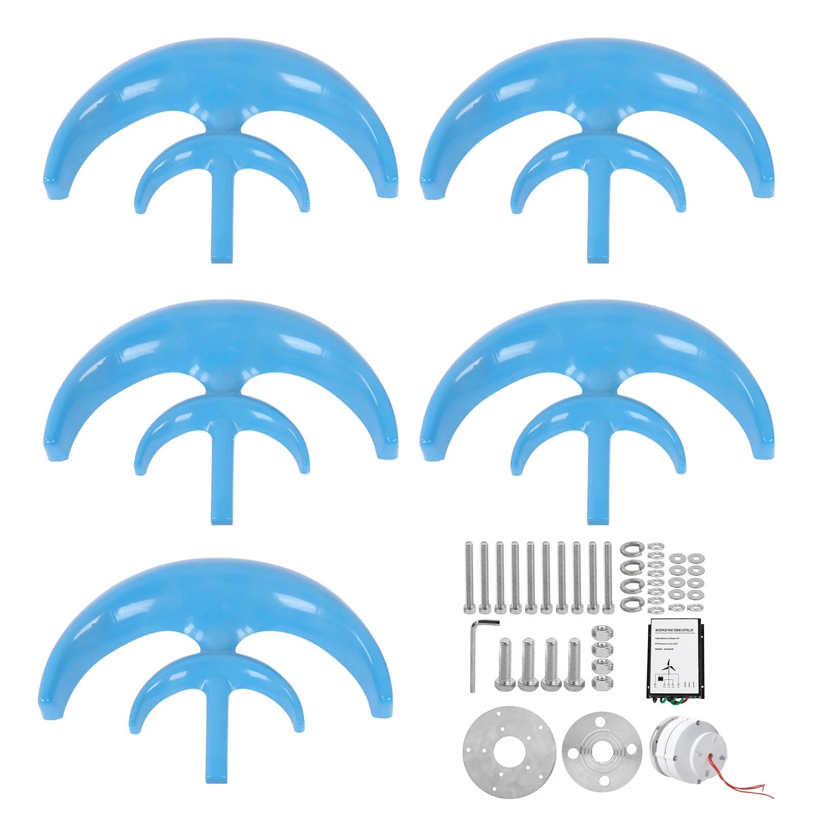1200W Wind Turbine Kit Double Layer 5‑Blades Wind Energy Generator for Charging Blue Industrial Accessory Wind Power Generator