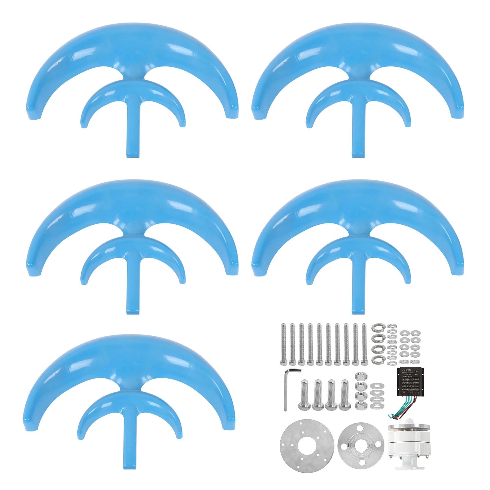 1200W Wind Turbine Kit Double Layer 5‑Blades Wind Energy Generator for Charging Blue Industrial Accessory Wind Power Generator